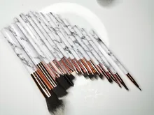 Juego de brochas de maquillaje de mármol, 5/8/10/15 Uds., para sombra de ojos, base en polvo, Control de bordes, pincel para maquillaje, belleza cosmética