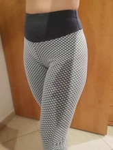 Polyester Leggings Normov Seamless Patchwork-Print Elastic Push-Up Ankle-Length High-Waist