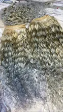 Extensiones de cabello humano peruano Remy, mechones con cierre, color rubio 613, 10-30, 32 y 34 pulgadas