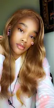 Shumeida-pelucas con minimechones de encaje frontal, pelucas de cabello humano peruano Remy, Color rubio miel degradado, 13x6