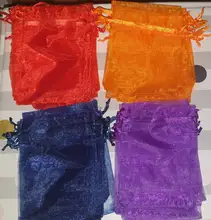 100 unids/lote 5x 7/7x 9/10x15cm bolsas de joyería de Organza bolsa de lazo de Organza bolsa de embalaje de la joyería bolsas joyería bolso bolsa de