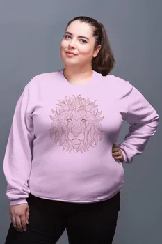 

Angemiel Wear Motif Lion Pink Women Sweatshirts