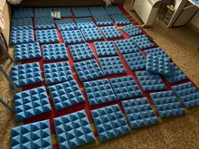 Espuma acústica de estudio insonorizada Panel de tratamiento de absorción de sonido piramidal, esponja protectora de azulejos, 4/8/12/24 Uds., 250x250x50mm, 7 colores