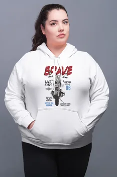 

Angemiel Wear Brave Motorcycle White Women 'S Hooded Sweatshirt