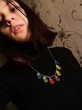 Collares con colgante de oso de dibujos animados para mujer y niña, cadena de 6 colores hecha a mano con colgante de Color caramelo para mujer y niña, joyería diaria, regalos de fiesta
