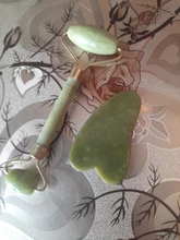 Rodillo masajeador Facial de Guasha Junta doble cabezas de remodelación de cara de elevación masajeador Natural Jade piedra cuello delgado herramienta de cuidado
