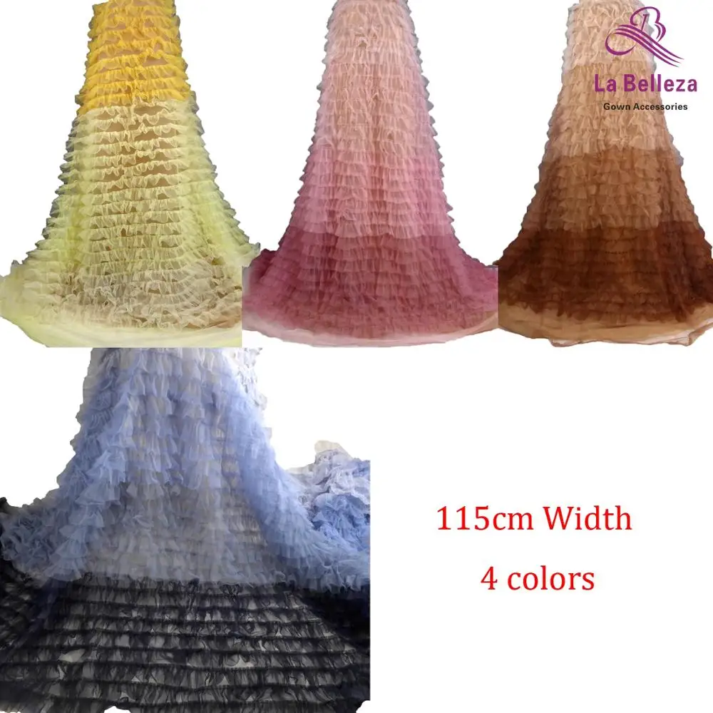 La Belleza 5 ярдов мода градиент сетки 3D кружевной ткани 115 см Ширина
