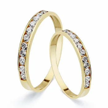 

Alliance 18k gold rail zircons 2.5mm [AA1879]