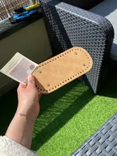 Planta de cuero redondo de alta calidad con agujeros, remache para tejer, bolso, bolsos de hombro tipo bandolera, accesorios