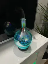 Aroma Diffuser Glass-Vase Essential-Oil Cool-Mist-Humidifier Waterless Auto Light And