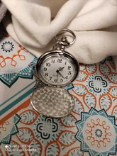 Relojes de bolsillo de cuarzo para hombre y mujer, reloj de bolsillo con cadena, con texto creativo único