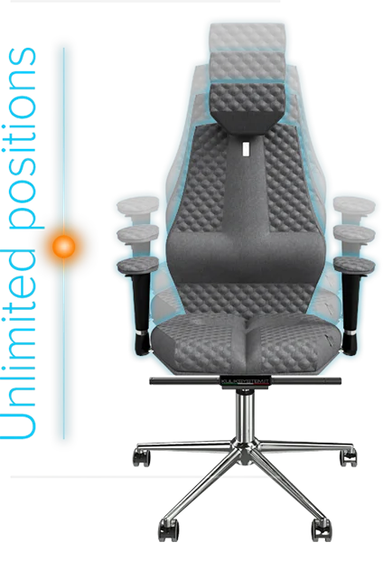 Office chair KULIK SYSTEM NANO Silver Computer chair Relief and comfort for the back 5 zones control spine