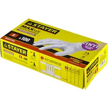 Перчатки экстратонкие STAYER S, виниловые экстратонкие, 100 шт. 11207-S
