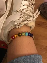 Pulsera elástica para hombres, brazalete de piedra Natural, Ojo de Tigre, 7 Chakras, cuentas de equilibrio de Yoga, pulsera de oración de Buda