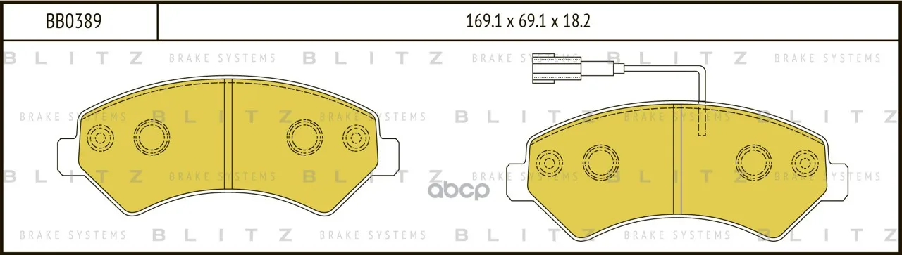 Колодки Тормозные Дисковые Blitz Bb0389 Blitz арт. BB0389