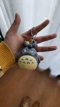 LLavero de animales de Totoro para hombre o mujer, llavero de piel con abalorio de Metal para bolso de coche