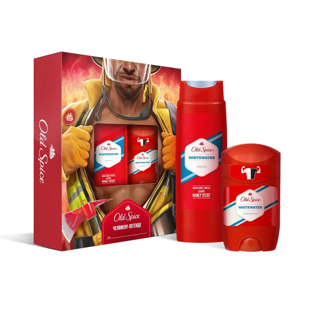 Подарочный набор: Old Spice Whitewater(Твёрдый дезодорант 50 мл+ Гель для душа 250 мл