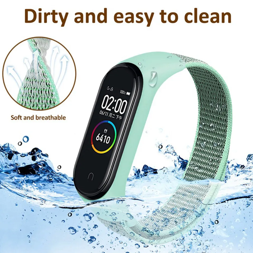 Nylon Strap for Xiaomi Mi band 4 3 replaceable Bracelet Mi band4 band3 Sports Wristband Breathable 3