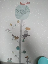 Mural Decals Wallpaper Decor Height-Measure Animal-Trees Nursery Forest Creative Nordic Modern