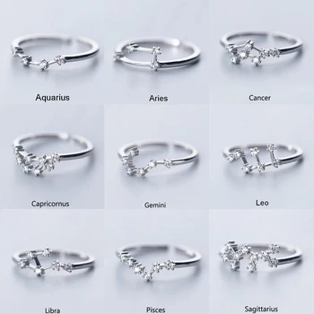 12 Constellations Zodiac Sign Finger Rings