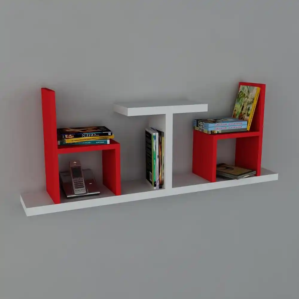 Shelf&Shelf MADE IN TURKEY Modern Bookshelf Decorative Living Room Wood Wall Book Holder
