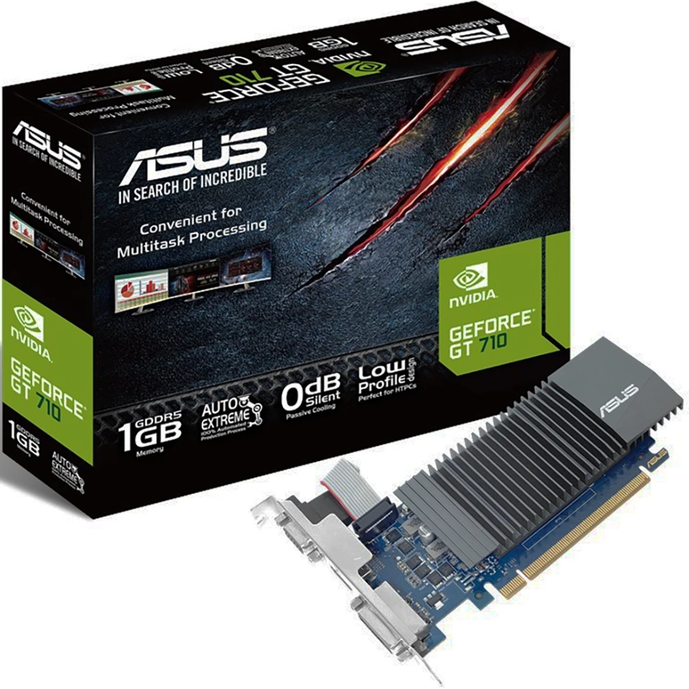 Видеокарта ASUS Silent nVidia GeForce GT 710 1024MB 5012MHz 64 bit RTL [GT710-SL-1GD5] | Компьютеры и офис