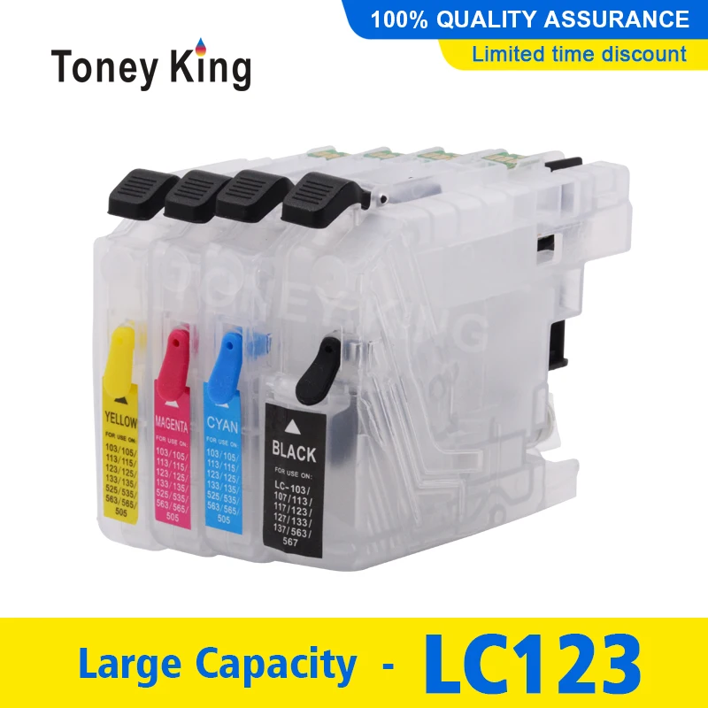 Toney universal(король заправка принтеров чернильный картридж для принтера Brother LC 123 125 121 127 129 XL для LC123 XL DCP-J4110DW J132W J152W J552DW