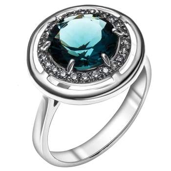 

Silver ring with quartz color Topaz London and cubic zirconia