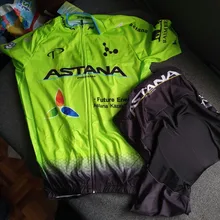 Astana-Conjunto de ropa de ciclismo para hombre, Maillot y Culotte de equipo profesional de secado rápido, 19D, amarillo, novedad de 2021