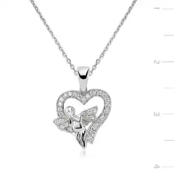 

KUTAYDAN 925 Sterling Silver Angel Heart Woman Necklace