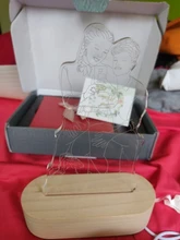 Night-Light Wooden-Base Text-Photo Christmas-Gift Customized Wedding DIY Holiday 