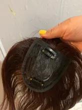 Halo Lady-Clip de belleza para mujer, cabello humano con explosión de flequillo, pieza central, pelo lacio brasileño no Remy para la pérdida de cabello