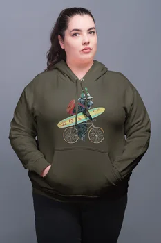 

Angemiel Wear Sörfe On Outgoing Bear Green Women 'S Hooded Sweatshirt