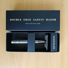 Maquinilla de afeitar de doble filo, maquinilla de afeitar de doble filo con 10 cuchillas de afeitar, Premium Wet, clásica, de Metal, se adapta a todas las cuchillas de afeitar estándar