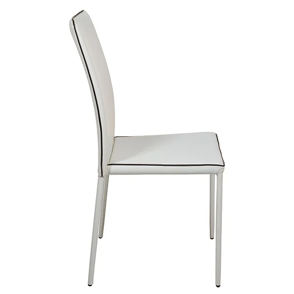 Стул для столовой ПВХ белый металл(44X42x96 см) BigBuy Home