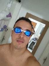 COPOZZ profesional impermeable chapado claro doble Anti-niebla gafas de natación Anti-UV de las mujeres de los hombres gafas de natación gafas con el caso