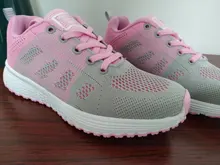 Zapatillas de deporte informales para mujer, zapatos de vulcanización a la moda, de malla transpirable, con plataforma, suaves y de colores combinados, 2021