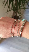NEHZY-pulsera de plata de ley 925 para mujer, joyería de moda de alta calidad, pulsera simple cuadrada retro de 20CM de longitud