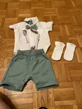 Ropa de verano para bebé, trajes de cumpleaños para caballero, vestido de fiesta de recién nacido, algodón suave, sólido, Rmper + Pantalones con cinturón, conjunto para niño pequeño