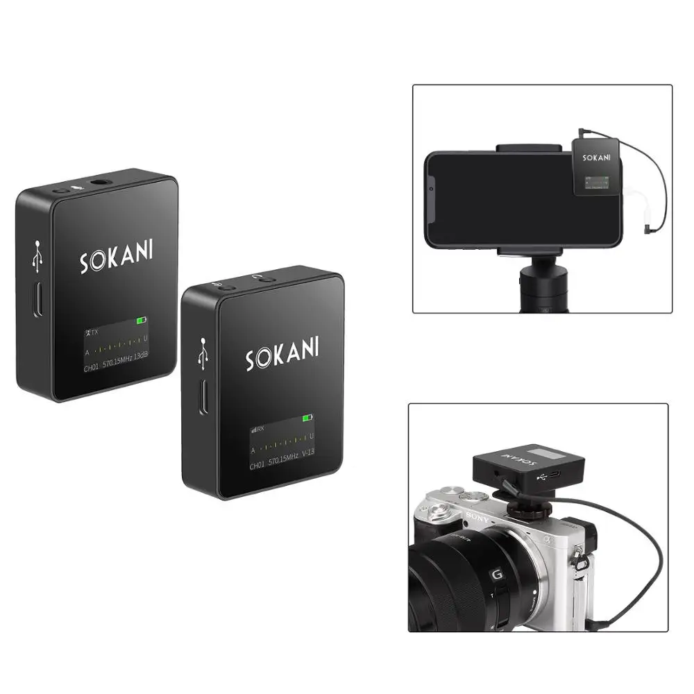 SOKANI миниатюрный UHF Беспроводной петличный микрофон с отворотом Lav для цифровых