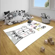 Серый, розовый, для девочек, милый медведь, 3d принт, нескользящая микрофибра, детские украшения для детской комнаты, коврик