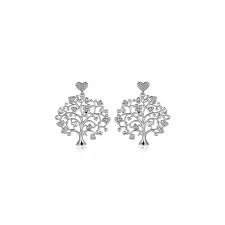 

Luke OK868 Bar White Tree of Life Earrings with crystals
