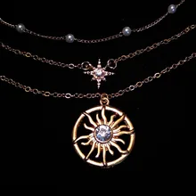 VKME-collar de perlas de mariposa de varias capas para mujer, gargantilla de perlas doradas, estrella del sol, regalo de joyería 2021