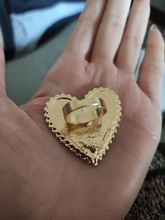 AENSOA-anillos de corazones dorados bohemios para mujer, sortija de esmalte redondo con corazón de amor bohemio para mujer, joyería con estilo de dedo 2019