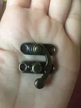 KAK-cerrojo de candado de hierro y bronce antiguo, 12 uds., 34x28mm, cerradura de gancho para Mini joyería, caja de madera con tornillos, Hardware para muebles