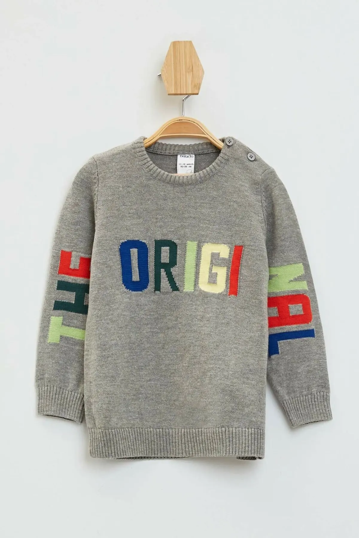 DeFacto Boy Fashion O-neck Sweat Shirt Kids Casual Long Sleeves Letter Pattern Pullover Boys Sport Tops Autumn - L3087A219AU |