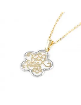 

Pendant Gold Two Color with Flower Daisy and circon