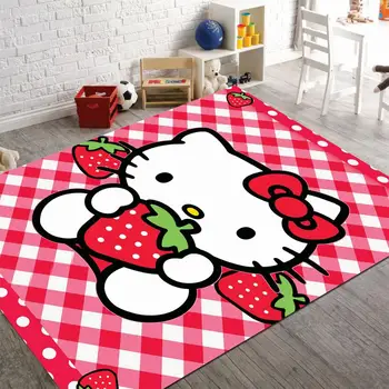 

Hello Kity Non Slip Floor Carpet, 3d Digital Printing Teen's Carpet