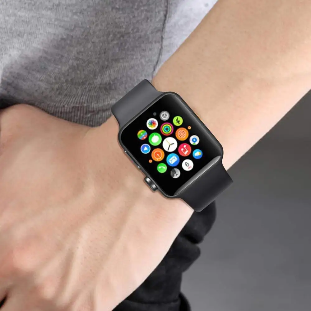 Спортивный ремешок для apple watch 38 мм 42 мм correa iwatch 4 ремешок 44 мм 40 мм силиконовый резиновый ремешок для часов Браслет apple watch 5 4 3 2