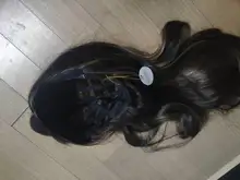 Pequeña LANA sintético Ombre negro marrón de oro con pelucas con reflejos largo ondulado resistente al calor de la parte media Cosplay pelucas para mujeres